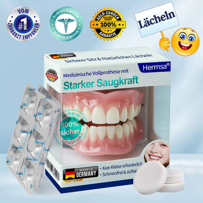 Coeurva® Medizinische Vollprothese mit starker Saugkraft | Hergestellt & geliefert aus Deutschland 🍀✅ Kein Wackeln, kein Schmerz