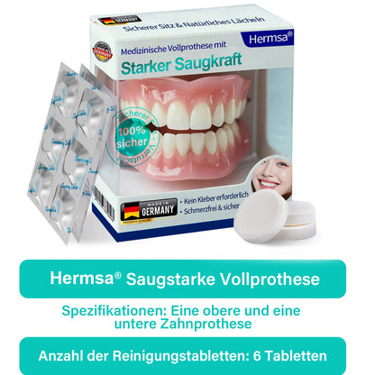 Coeurva® Medizinische Vollprothese mit starker Saugkraft | Hergestellt & geliefert aus Deutschland 🍀✅ Kein Wackeln, kein Schmerz